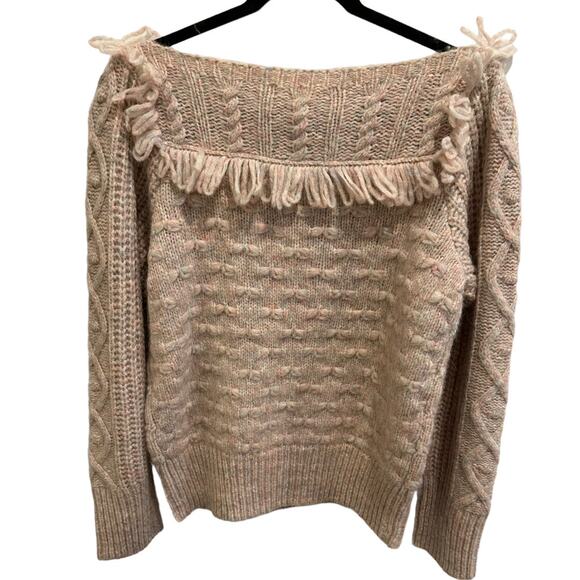 LoveShackFancy Pink Kingston Alpaca Wool Sweater NWT Size M - Picture 3 of 12